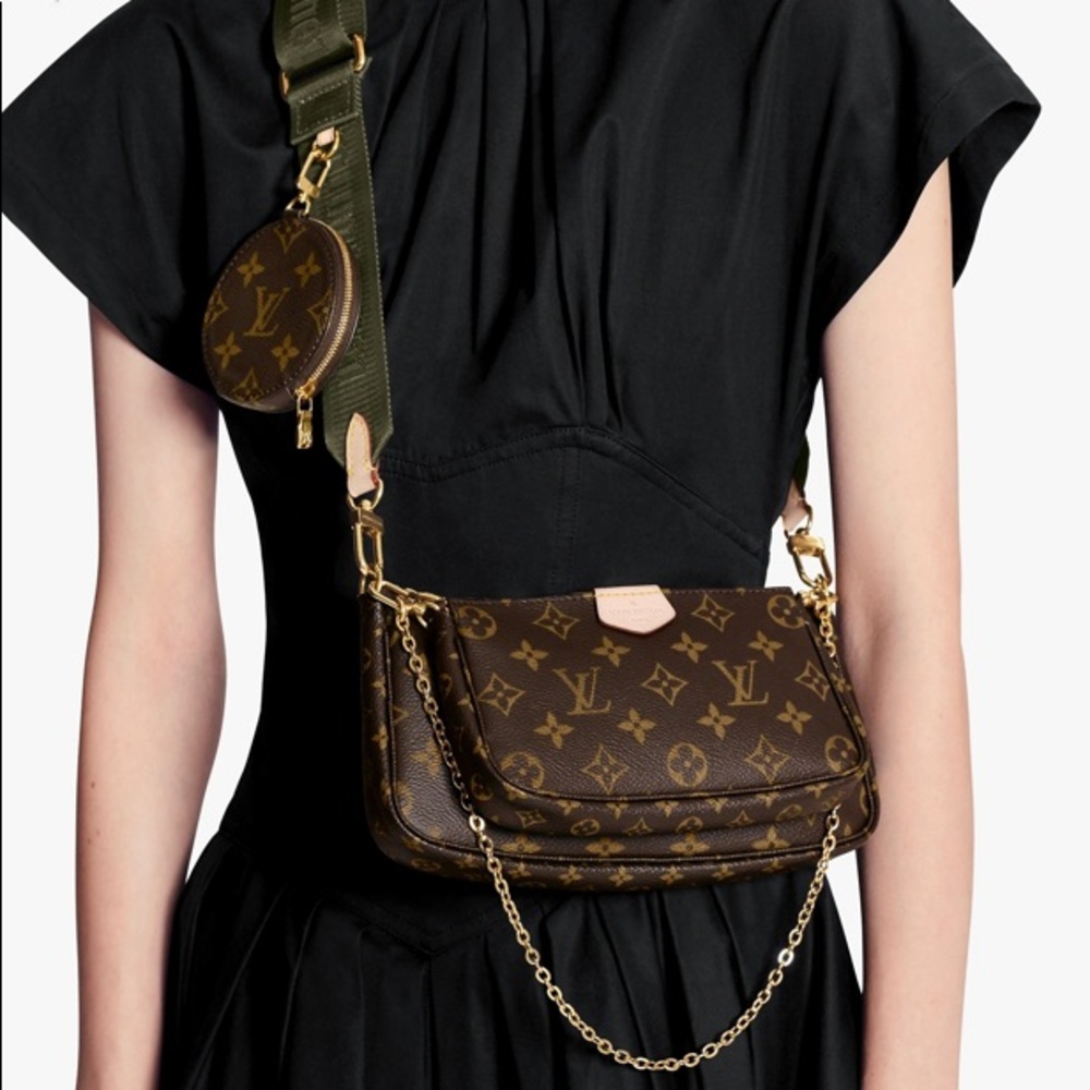 Authentic LV Multi Pochette- Khaki color
